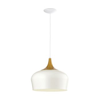 Eglo 95383 Obregon Pendelleuchte E27 Stahl Creme Eiche
