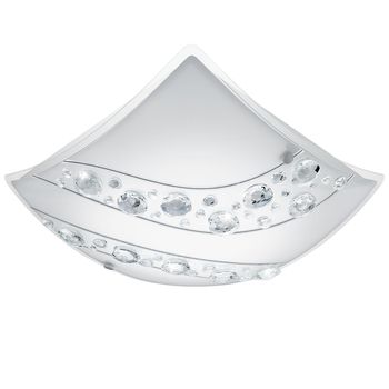 Eglo 95578 Nerini LED Wandleuchte 16W 34x34cm Kristall-Glas