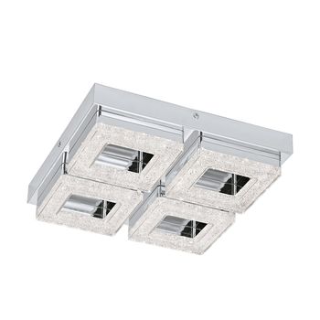 Eglo 95657 Fradelo LED Deckenleuchte eckig 4x4W Stahl Chrom