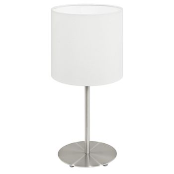 Eglo 95725 Pasteri Tischleuchte E14 Stahl Nickel-matt weiss