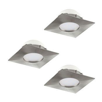 Eglo 95803 Pineda LED Einbauleuchte 3x6W 7,8x7,8cm Nickel