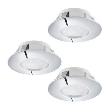 Eglo 95822 Pineda LED Einbauleuchte 3x6W Ø7,8cm Chrom IP44