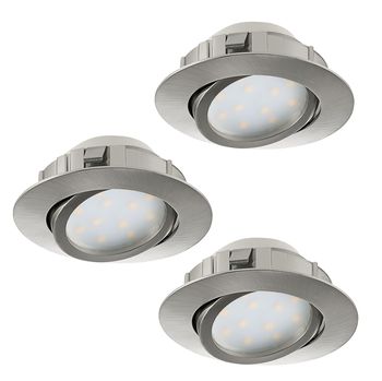 Eglo 95853 Pineda LED Einbauleuchte 3x6W schwenkbar Ø8,4cm Nickel