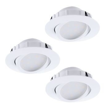 Eglo 95857 Pineda LED Einbauleuchte 3x6W schwenkbar Ø8,4cm Weiss