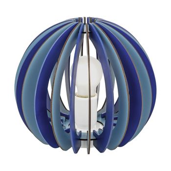 Eglo 95951 Fabella Tischleuchte E27 Holz Blau-Dunkelblau