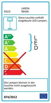 Eglo 96436 Laroa LED Stehleuchte 4,5W weiss