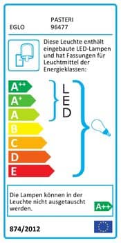 Eglo 96477 Pasteri LED + E27 Wandleuchte nickel weiss