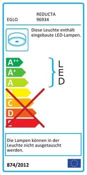 Eglo 96934 Reducta LED Deckenleuchte 19W weiss satiniert