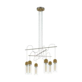 Eglo 96946 Zacharo 1 Hängeleuchte 6X4W nickel braun klar