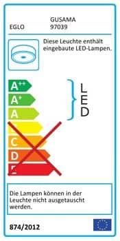 Eglo 97039 Gusama LED Deckenleuchte 18W weiss