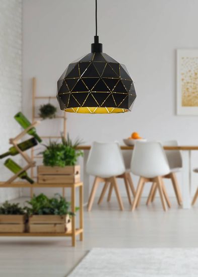 EGLO 97841 ROCCAFORTE Hängeleuchte schwarz gold E27