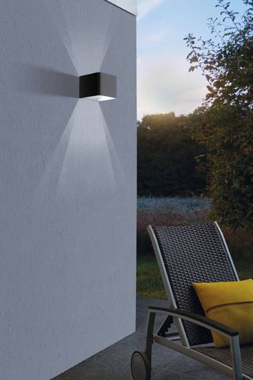 Eglo 98269 DONINNI 1 LED Außen-Wand-/Deckenleuchte 6,2W 135x120mm Anthrazit Weiss Warmweiss IP55