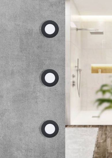 Eglo 99211 FUEVA 5 LED Ein-/Aufbauleuchte 2,7W Einbaustrahler Ø86mm Schwarz Weiss Warmweiss IP44