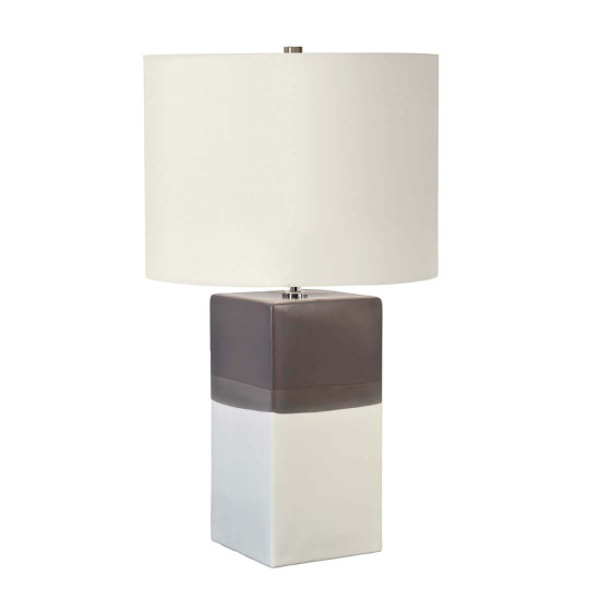 Elstead Alba Tischleuchte E27 Creme Hellgrau, Made in UK