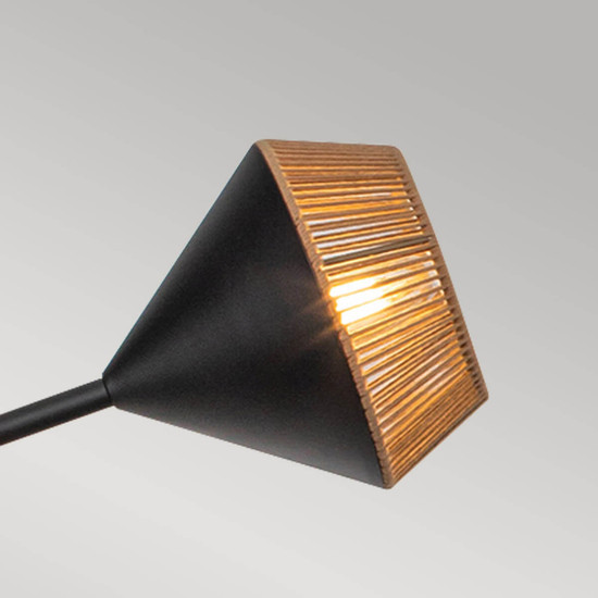 Elstead Daphne Pendelleuchte E14 6-fach mattschwarz Naturfarben