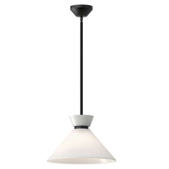 Elstead Halston Pendelleuchte E27 Mattes Schwarz Opal