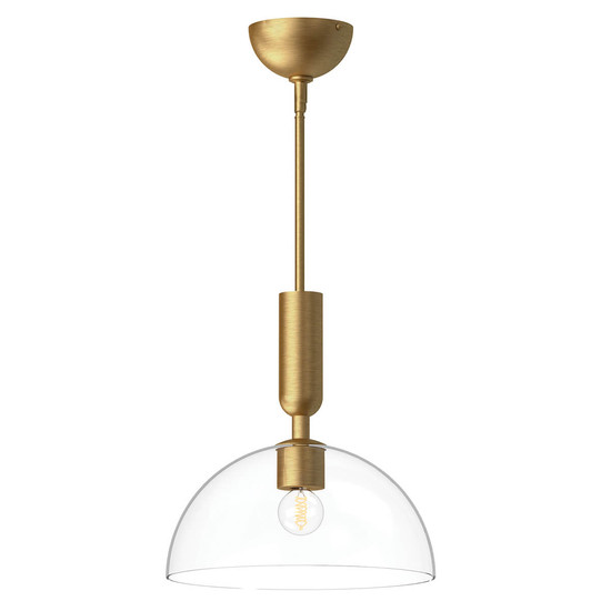 Elstead Jude Pendelleuchte E27 Gebürstete Goldoptik Glas klar