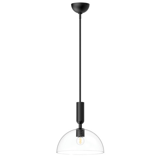 Elstead Jude Pendelleuchte E27 Mattes Schwarz Glas klar