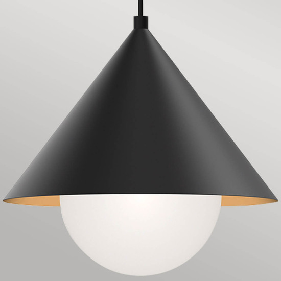 Elstead Remyck Pendelleuchte E27 Mattes Schwarz Mattschwarz