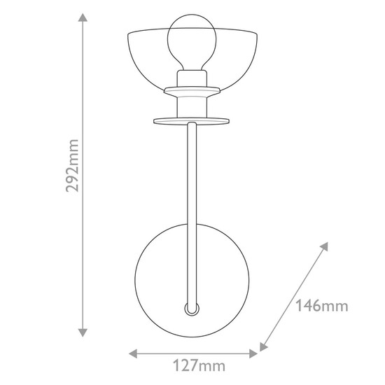Elstead Sylvia Wandleuchte E14 Gebürstete Goldoptik Glas klar
