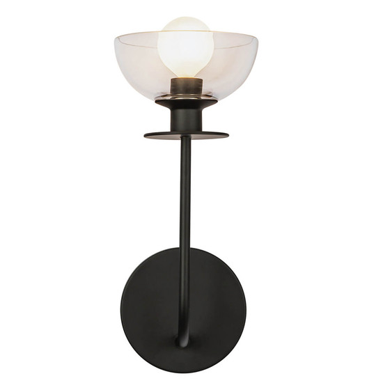 Elstead Sylvia Wandleuchte E14 Mattes Schwarz Glas klar