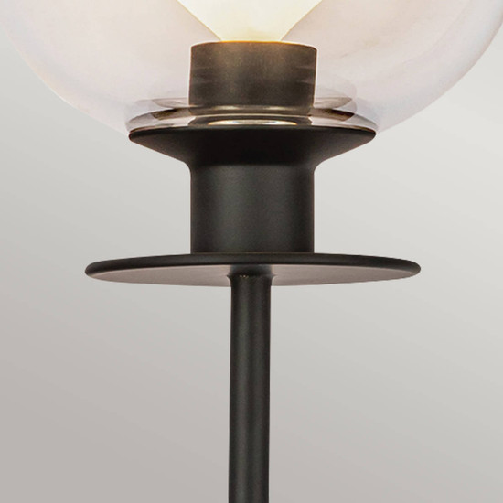 Elstead Sylvia Wandleuchte E14 Mattes Schwarz Glas klar