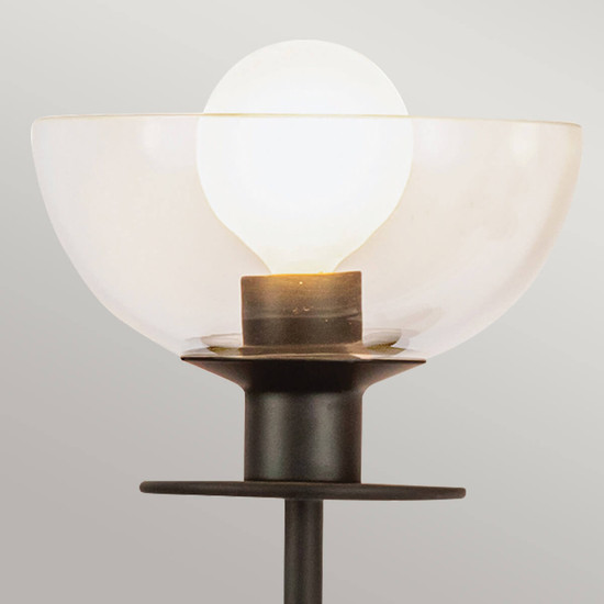 Elstead Sylvia Wandleuchte E14 2-fach Mattes Schwarz Glas klar