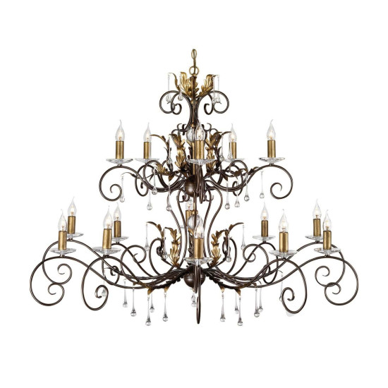 Elstead Amarilli Kronleuchter E14 15-fach Bronze, Made in UK