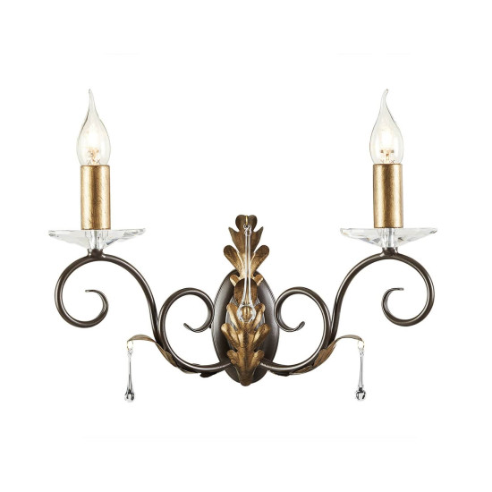 Elstead Amarilli Wandleuchte E14 2-fach Bronze-Goldfarbe, Made in UK