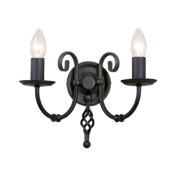 Elstead Artisan Wandleuchte E14 2-fach Schwarz