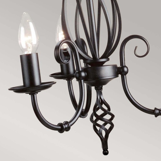 Elstead Artisan Kronleuchter E14 3-fach Schwarz
