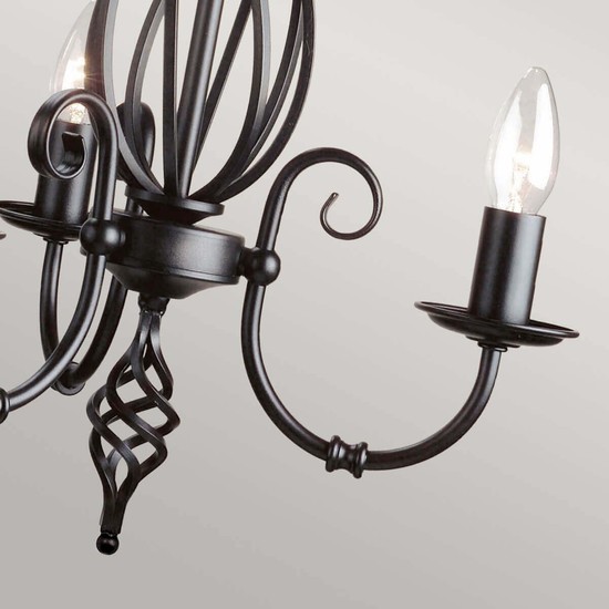 Elstead Artisan Kronleuchter E14 3-fach Schwarz