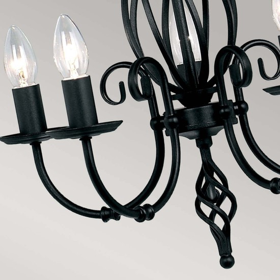 Elstead Artisan Kronleuchter E14 5-fach Schwarz