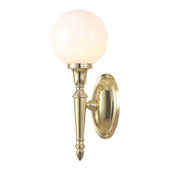 Elstead Dryden LED Wandleuchte G9 35cm Poliertes Messing IP44