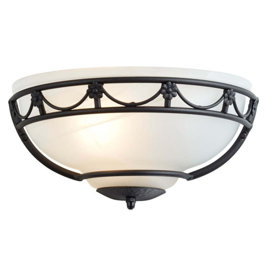 Elstead Carisbrooke Wandleuchte E27 Schwarz, Made in UK