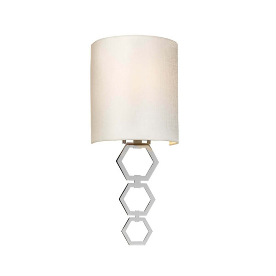 Elstead Clark Wandleuchte E27 Small Poliertes Chrom Elfenbeinfarbe