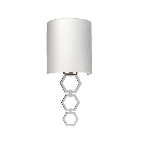 Elstead Clark Wandleuchte E27 Small Poliertes Chrom Elfenbeinfarbe