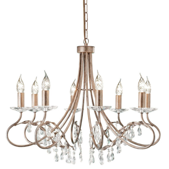 Elstead Christina Kronleuchter E14 8-fach Silber, Gold, Made in UK