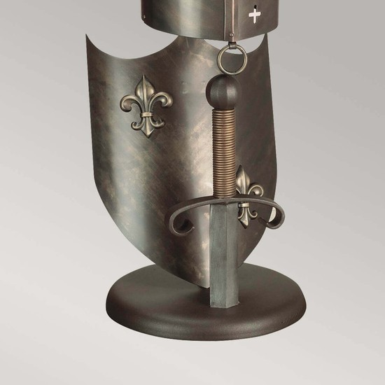 Elstead Crusader LED Tischleuchte GX53 Brünierte Bronze, Made in UK