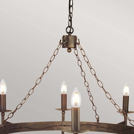 Elstead Cromwell Kronleuchter E14 8-fach Alte Bronze, Made in UK