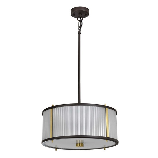 Elstead Corona Hängeleuchte E27 3-fach Museumsbronze dunkelbraun lackiert, altmessing
