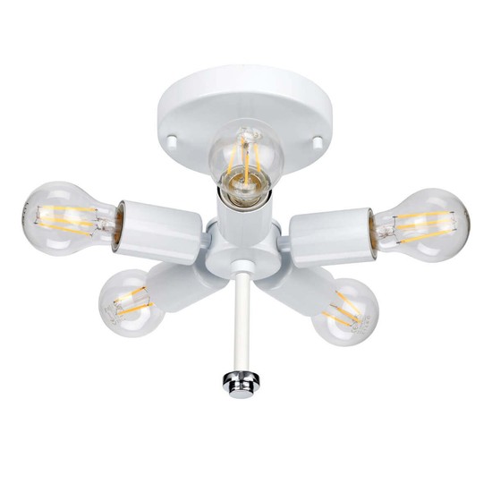 Elstead Fletcher Deckenleuchte E27 5-fach 26cm Poliertes Chrom Elfenbein