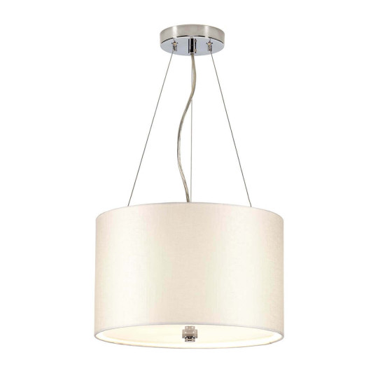 Elstead Pearce Hängeleuchte E27 3-fach 35cm Poliertes Chrom Elfenbein