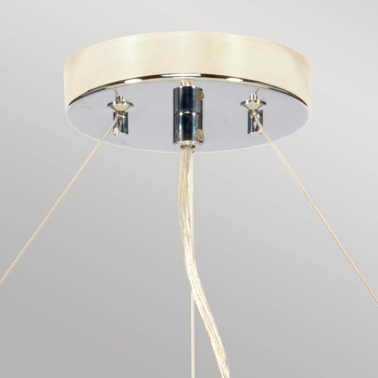 Elstead Pearce Hängeleuchte E27 5-fach 25cm Poliertes Chrom Elfenbein
