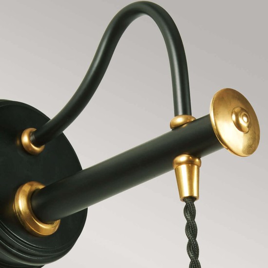 Elstead Douille Wandleuchte E27 Schwarz-Messing poliert