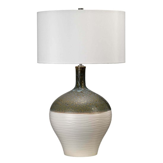 Elstead Eden Park Tischleuchte E27 Grün, türkis und gold Creme, Made in UK