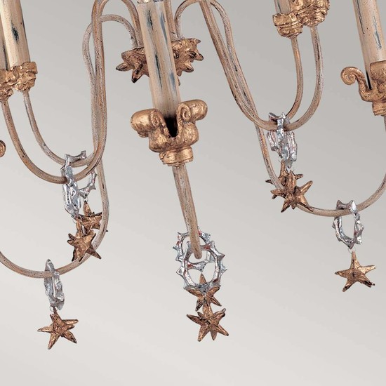Elstead Mignon Kronleuchter E14 8-fach Gold und Silber