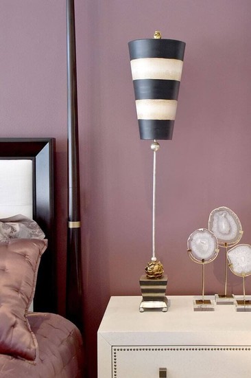 Elstead Peony Tischleuchte E27 Taupe und Schwarz