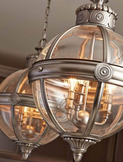 Elstead Adams Kronleuchter E14 3-fach Antikes Nickel