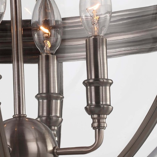 Elstead Adams Kronleuchter E14 4-fach Antikes Nickel
